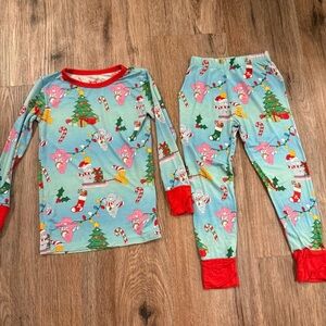 Care Bears Birdie Bean Pajamas 3T Unisex Rainbow Bears Christmas Bamboo Holiday